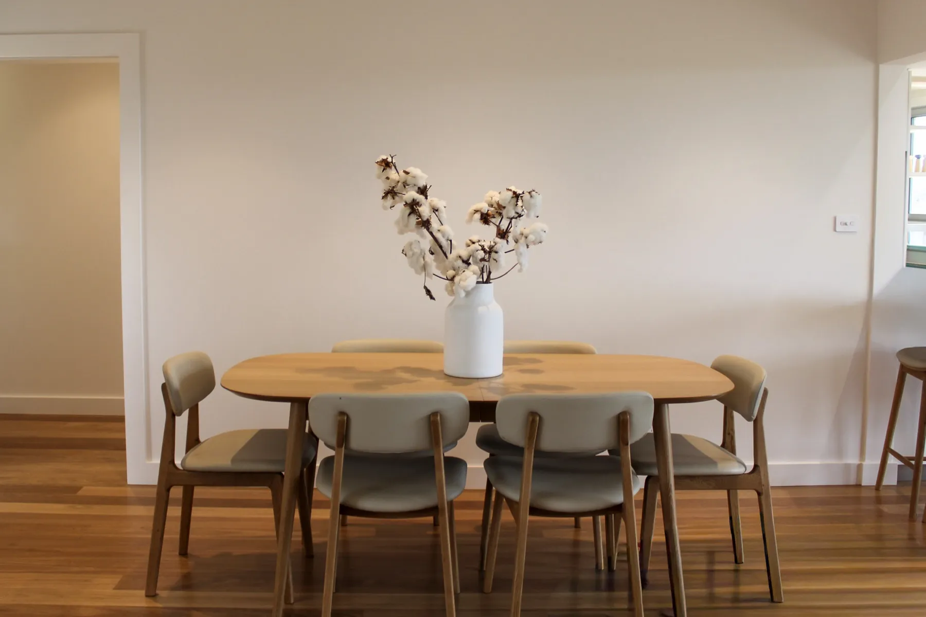 Dining table with six chairs